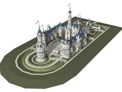 Castle Fortress Fantasy low-poly  Low-poly 3D model