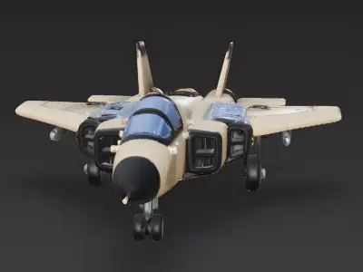 Desert Storm Tactical Jet 3D Model Low-poly 3D model