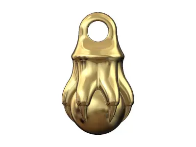 Carved claw pendant charm and dangle 3D print model