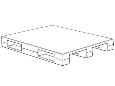 1200X1000mm HDPE Fork Lift Plastic Pallet 3D model
