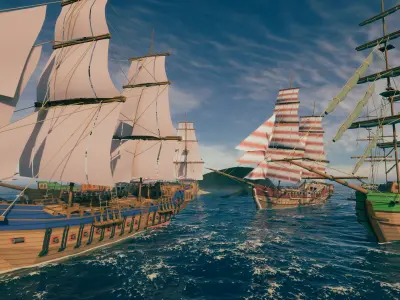 Stylized Pirate Ship - By Yorakeys Low-poly 3D model