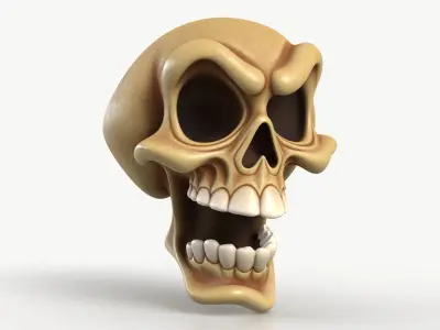 Stylized Cartoon Skull 1 3D model