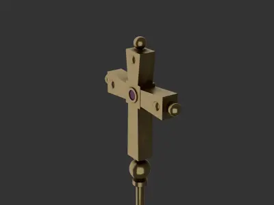 Papal Staff Low-poly 3D model