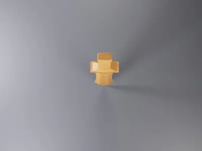 Wooden Sword Type E1 Low-poly 3D model
