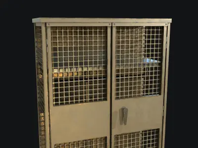 Military Locker PBR Game Ready Low-poly 3D model