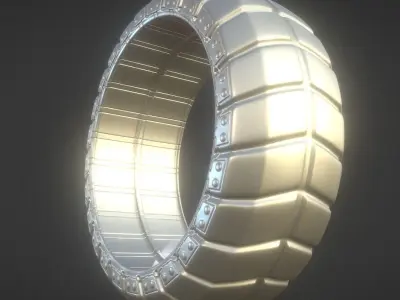 Futuristic Tire High-Poly Version 3D model