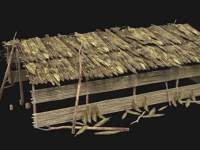 JUNGLE SWAMP HOUSE BUILDING COTTAGE HUT AAA COLLECTION Low-poly 3D model