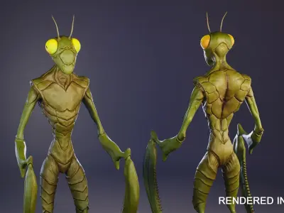 Insect creature Low-poly 3D model