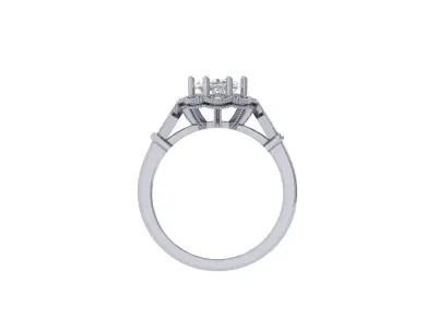 Oval Art Deco Ring 3D print model 7