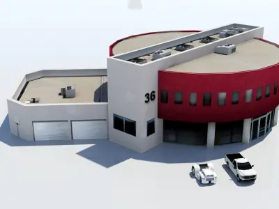 Airport FBO Service Burbank BUR Low-poly 3D model