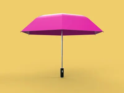 STANDARD PINK UMBRELLA FOLDING UMBRELLA AUTO OPEN CLOSE 3D model