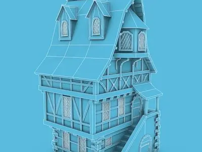 Medieval Building 18 Townhouse Low-poly 3D model