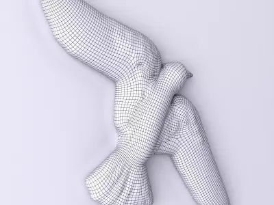Handmade ceramic bird 3D model