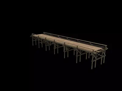 Coastal sea pier 3D model