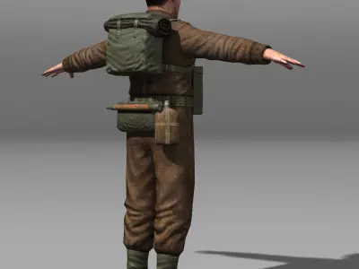 British Soldier and Lee Enfield Low-poly 3D model