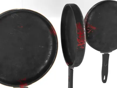 Bloody Pan Low-poly 3D model