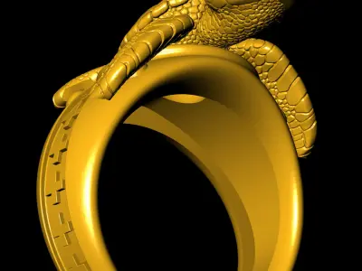 Antique Turtle Ring 3D print model