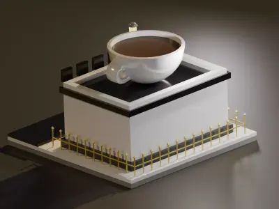 Coffe Shop Low-poly 3D model