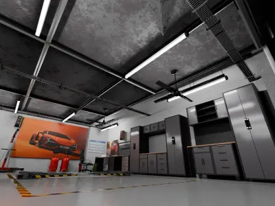 Garage Rigged  Animated 3D model