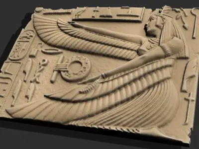 COPY OF THE ORIGINAL ARTIFACT PART OF A WALL ISIS WING 3D print model