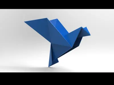 Origami Bird Low-poly 3D model