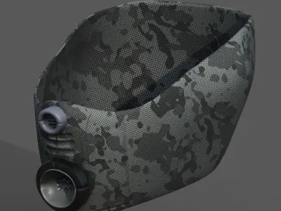 Gas mask helmet 3d model scifi Low-poly  Low-poly 3D model 33