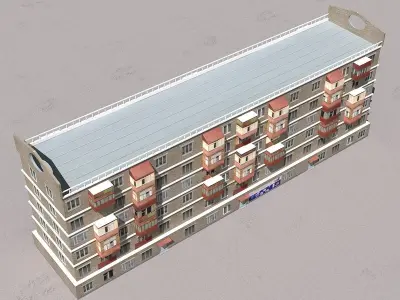 Building Lowpoly apartment - apartment Low-poly 3D model