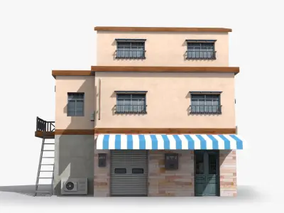 Japanese House x14 Low-poly 3D model