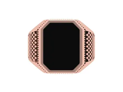 Emerald Art Deco Ring 3D print model 40
