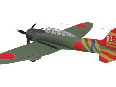 Aichi D3A Val Low-poly 3D model