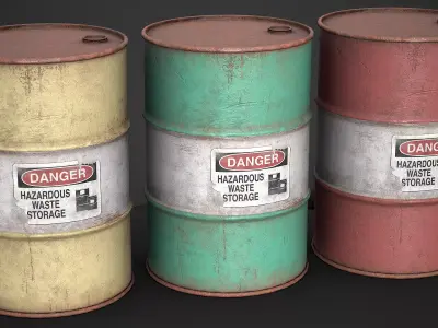 Metal Barrel Container Free low-poly 3D model