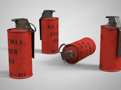AN-M14 TH3 Incendiary Grenade AAA Game Ready Low-poly 3D model