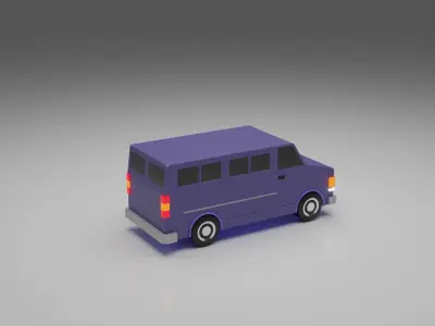 Transporter Van Low-poly 3D model