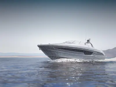 Modern recreational motor boat 3D model