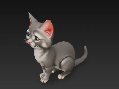 Cat Realistic 3D Model - Low Poly Realistic Low-poly 3D model purchase