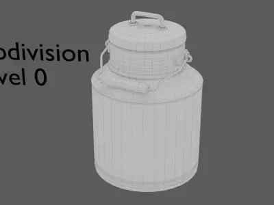 Milk Can Low-poly 3D model purchase