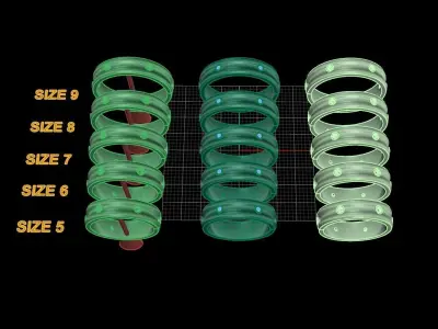 Unisex Round Concaved Infinity Diamond Band Ring 3D print model