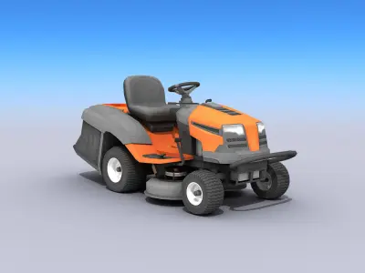 Riding Lawn Mower Low-poly 3D model