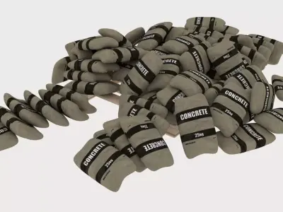 sacks pallet pile 1 3D model