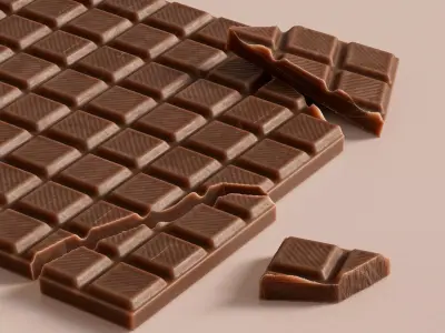 Realistic Dark and White Chocolate Bar 3D model
