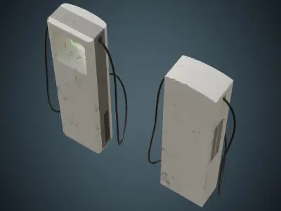 Electric Car Charger 1B Low-poly 3D model