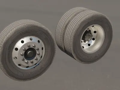 Truck Wheels Low-poly 3D model