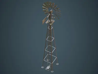 Windmill 1A Low-poly 3D model