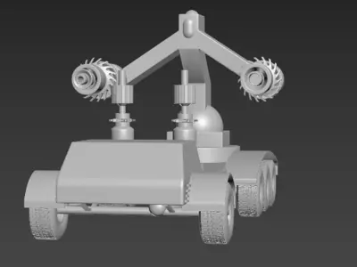 sci fi war robt on a truck Free 3D model