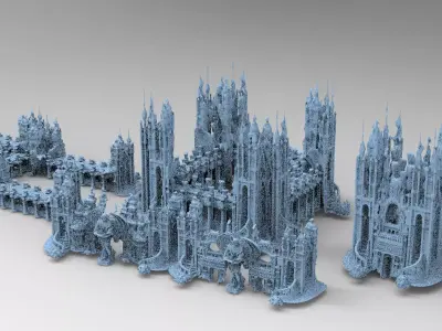 Ancient temple Stone temple Kit bash 3D model