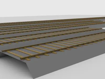 3D Model of 6 Pieces of Straight Track Free 3D model