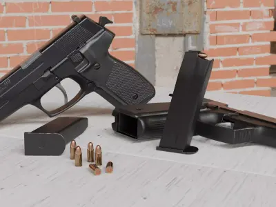 Military and police pistol CZ-99 Low-poly 3D model