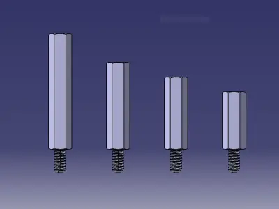 M4 Hexagonal Stud Connector Screw-Nut 3D print model