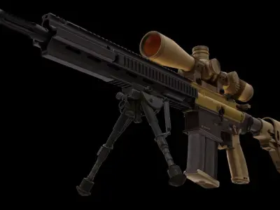  High-Quality 3D Model of G28 Precision Rifle Low-poly 3D model