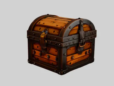 Treasure Chest  Low-poly 3D model get